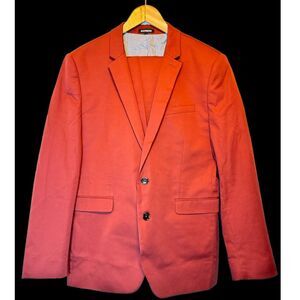 Men’s Xtra SLIM Red Burgundy Express Suit W/Jacket and Pants Sz M